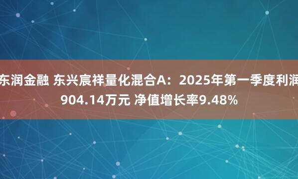 东润金融 东兴宸祥量化混合A：2025年第一季度利润904.14万元 净值增长率9.48%