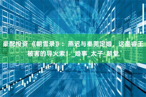 豪配投资 《朝雪录》：燕迟与秦莞定婚，这是睿王被害的导火索！_婚事_太子_朝堂